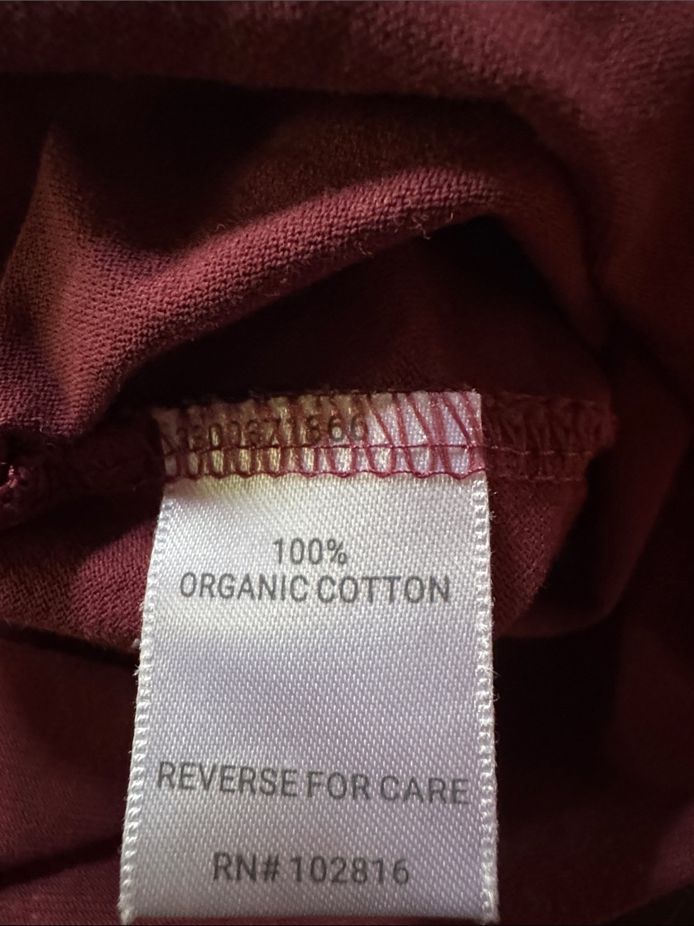 Garnet Hill Size XL Burgundy Cream organic cotton Nightgown sleepwear - Picture 10 of 10